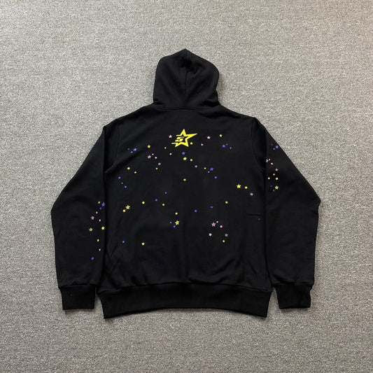 SP5DER PINK V2 BLACK HOODIE