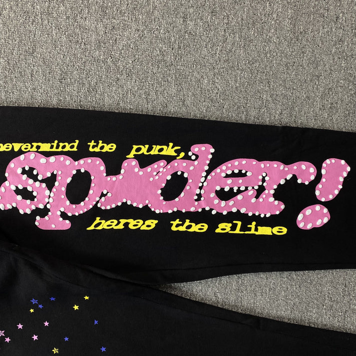 SP5DER PINK V2 BLACK PANTS