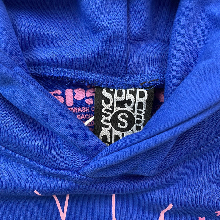 SP5DER PINK BLUE HOODIE