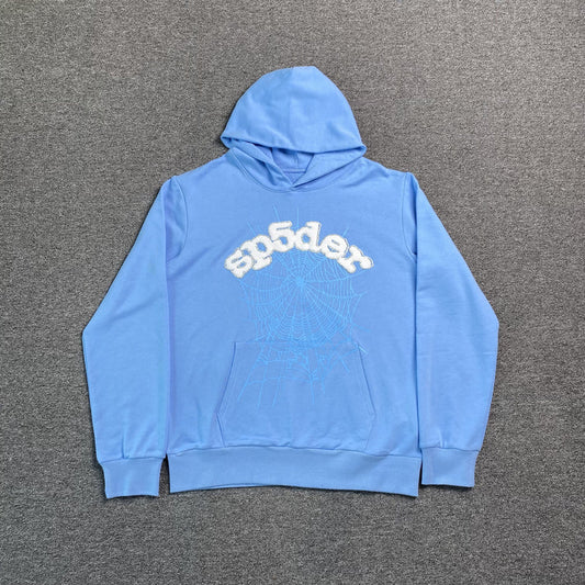SP5DER WEB SKY BLUE HOODIE