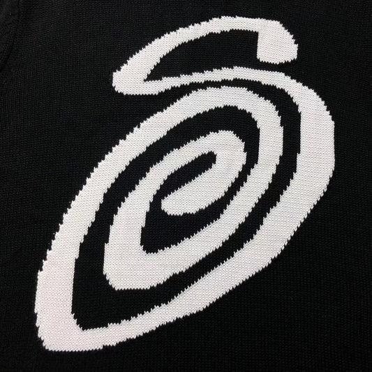 STUSSY CURLY S BLACK SWEATER