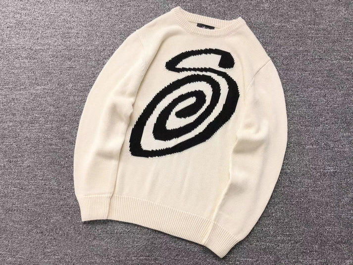 STUSSY CURLY S BEIGE SWEATER