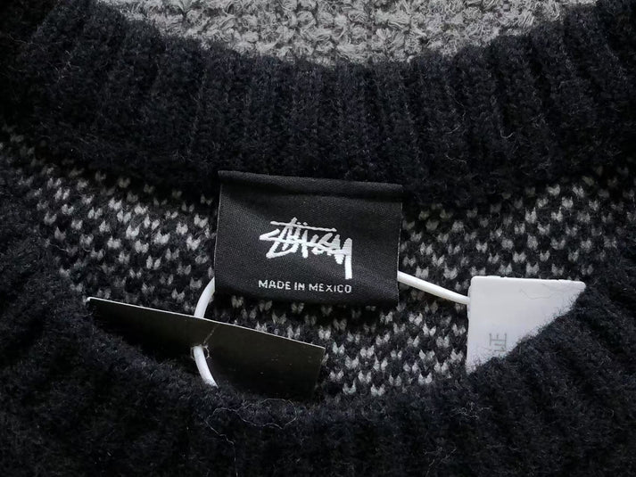 STUSSY WHITE DICE BLACK SWEATER