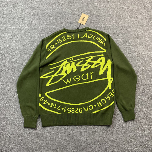 STUSSY LAGUNA GREEN SWEATER
