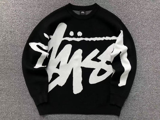 STUSSY STOCK BLACK SWEATER