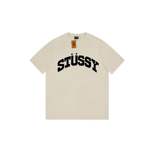 STUSSY ARCH LOGO BEIGE T-SHIRT