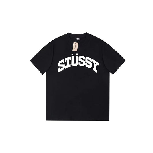 STUSSY ARCH LOGO BLACK T-SHIRT