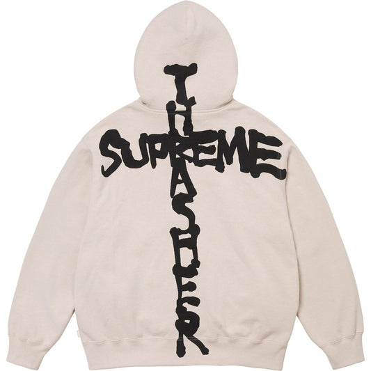 SUPREME X TRASHER BEIGE ZIP HOODIE