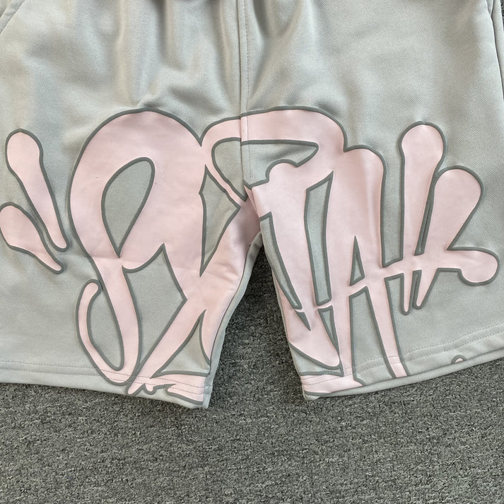 SYNA WORLD SYNA LOGO GREY AND PINK SHORTS