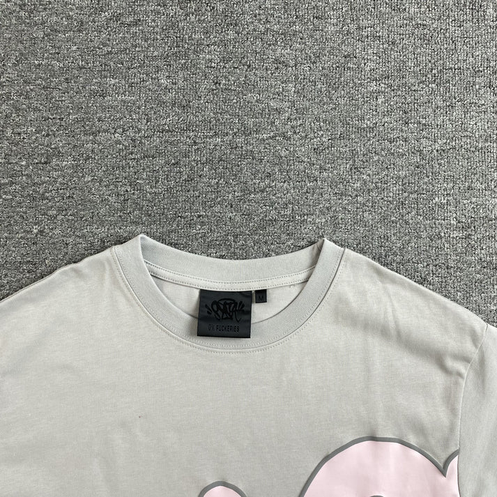 SYNA WORLD SYNA LOGO GREY AND PINK T-SHIRT